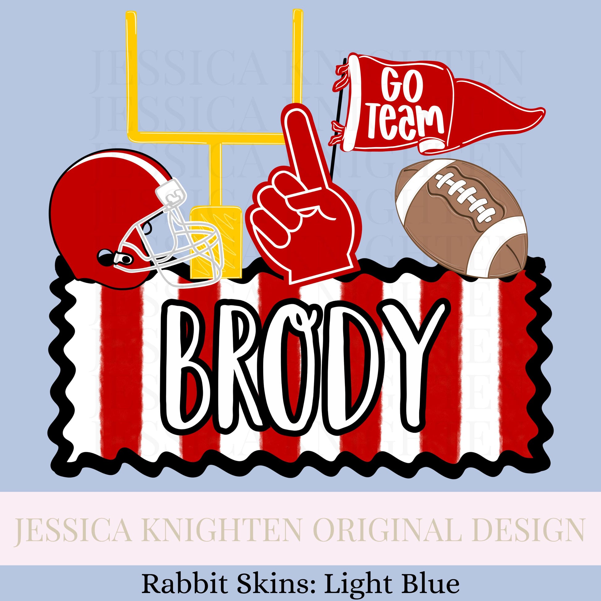 Name Block Football PNG Digital Design Trendy File Kid Design Children Prep Boys Plate Ric Rac Swiss Dot Back Season Best Seller Red Black