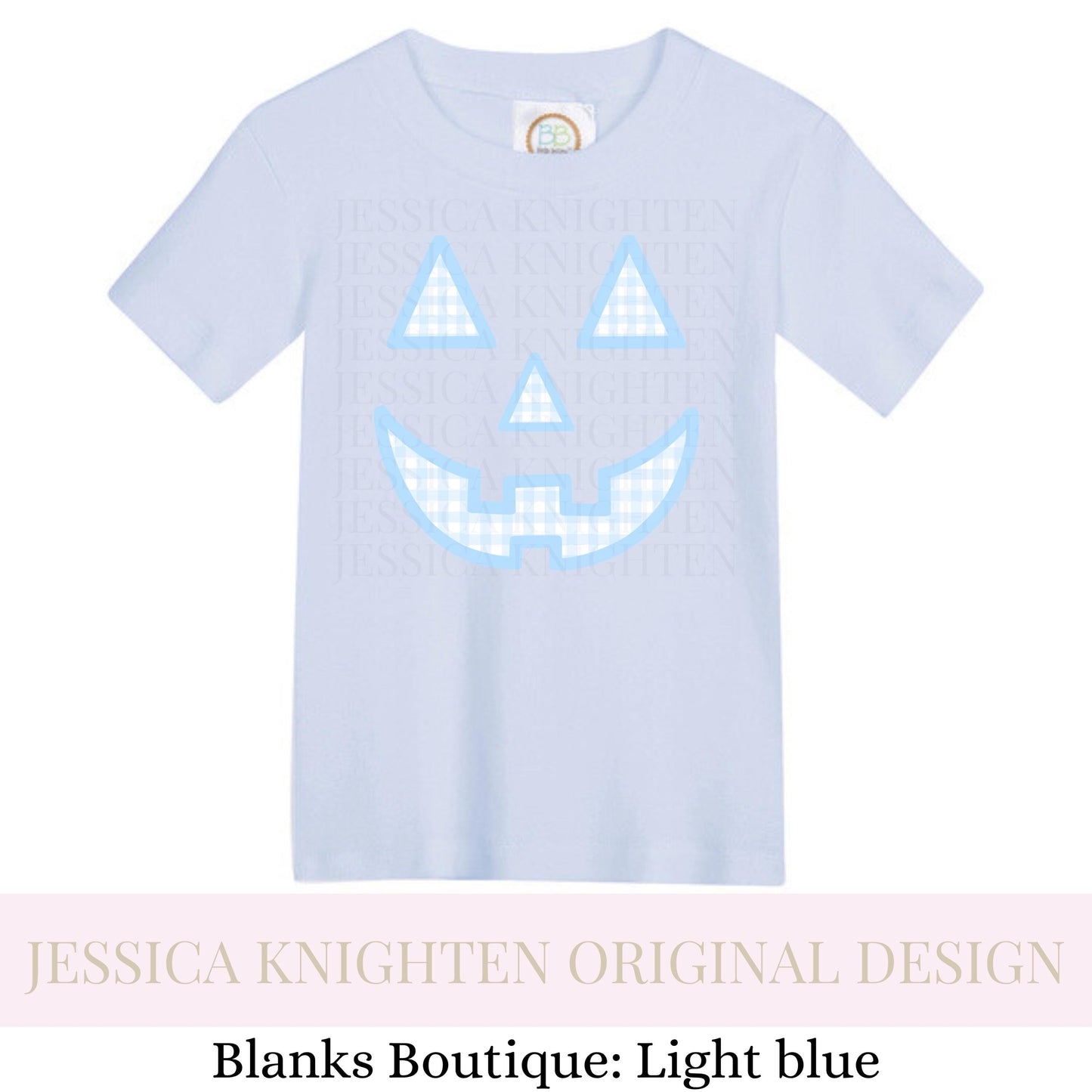 Halloween gingham PNG Digital Design Trendy File Kid Design Children Prep Ric Rac Swiss Dot grandmillenial cute spooky fall blue