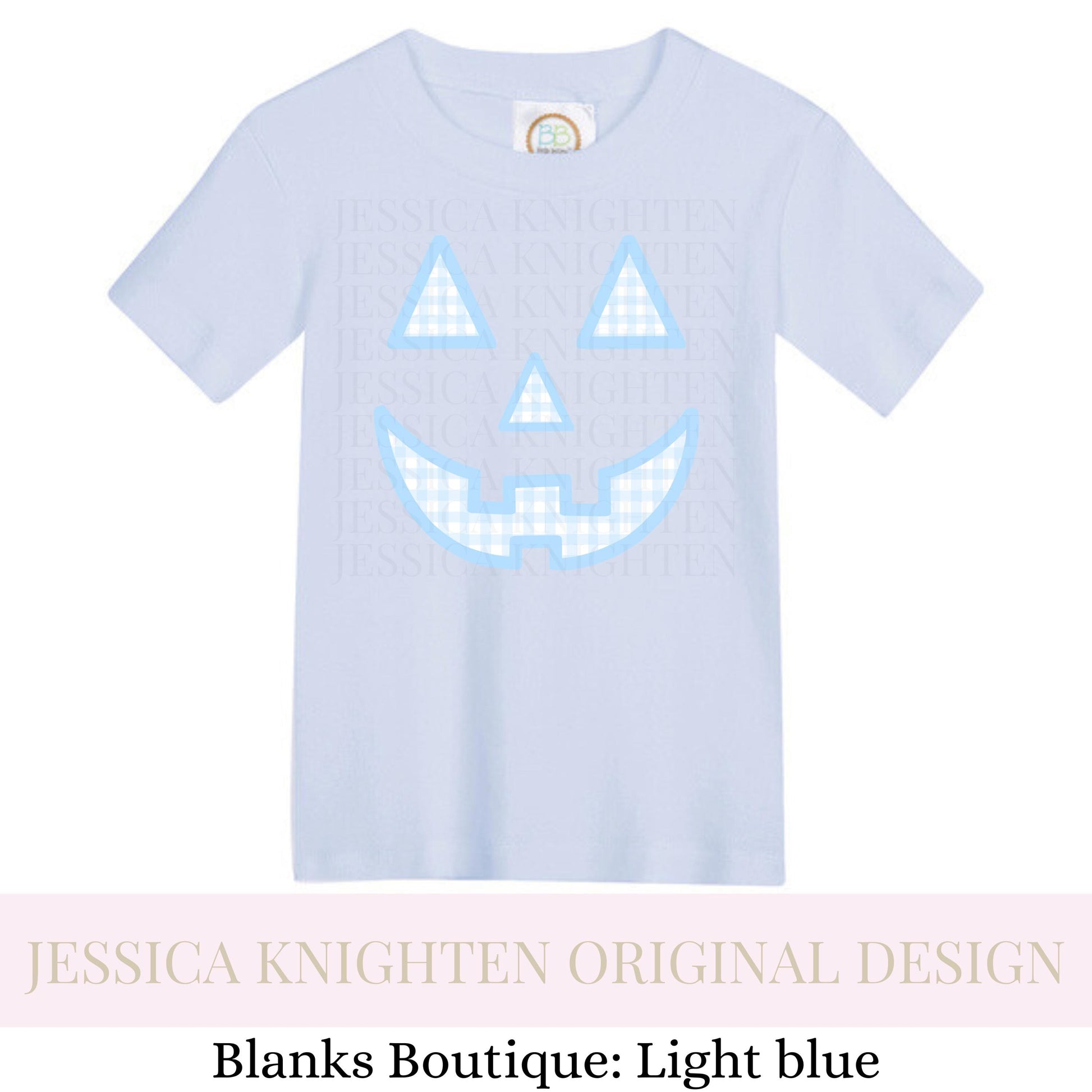 Halloween gingham PNG Digital Design Trendy File Kid Design Children Prep Ric Rac Swiss Dot grandmillenial cute spooky fall blue