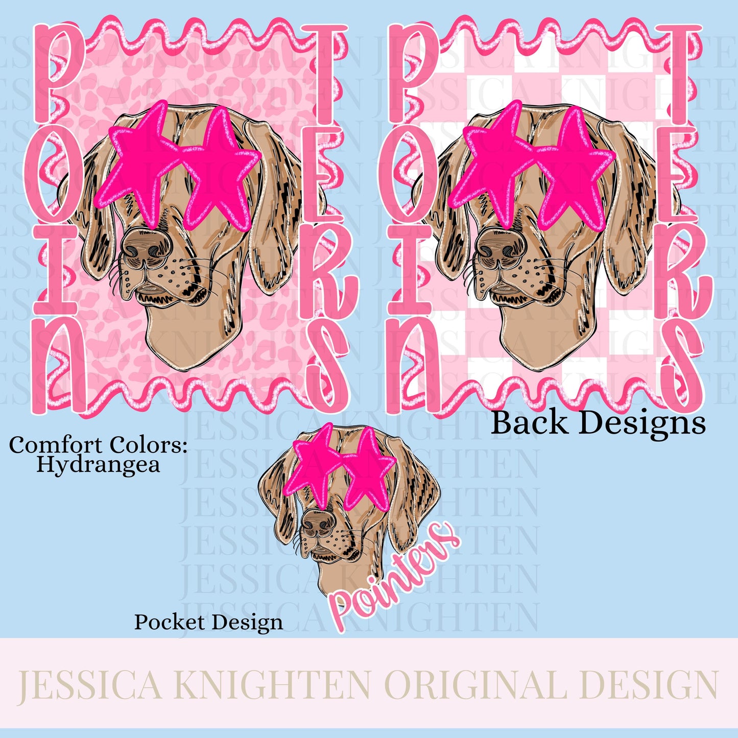 Pointers Preppy Team PNG Transparent Digital Football Pink Trendy Mascot Glitter Checkered Cheetah Popular Pocket Back Spirit School