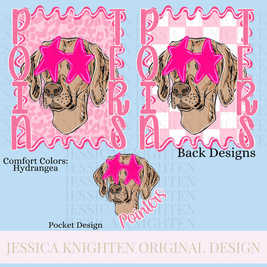 Pointers Preppy Team PNG Transparent Digital Football Pink Trendy Mascot Glitter Checkered Cheetah Popular Pocket Back Spirit School