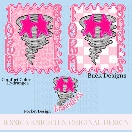 Tornadoes Preppy Team PNG Transparent Digital Football Pink Trendy Mascot Glitter Checkered Cheetah Popular Pocket Back Spirit School