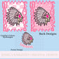 Warriors Preppy Team PNG Transparent Digital Football Pink Trendy Mascot Glitter Checkered Cheetah Popular Pocket Back Spirit School