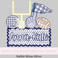 Name Block Football PNG Digital Design Trendy File Kid Design Children Prep Boys Plate Ric Rac Swiss Dot Back Season Best Seller Navy