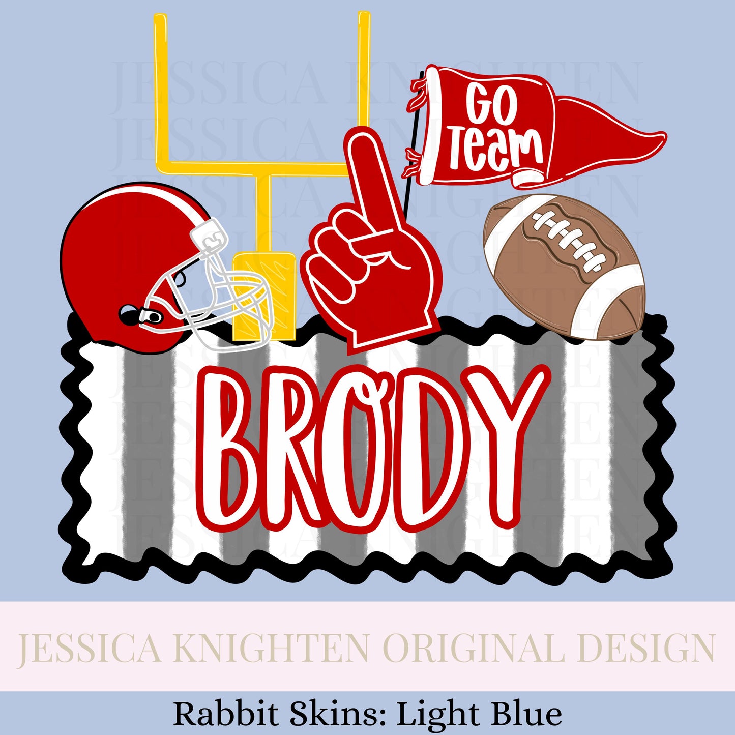 Name Block Football PNG Digital Design Trendy File Kid Design Children Prep Boys Plate Ric Rac Swiss Dot Back Season Best Seller Red Black