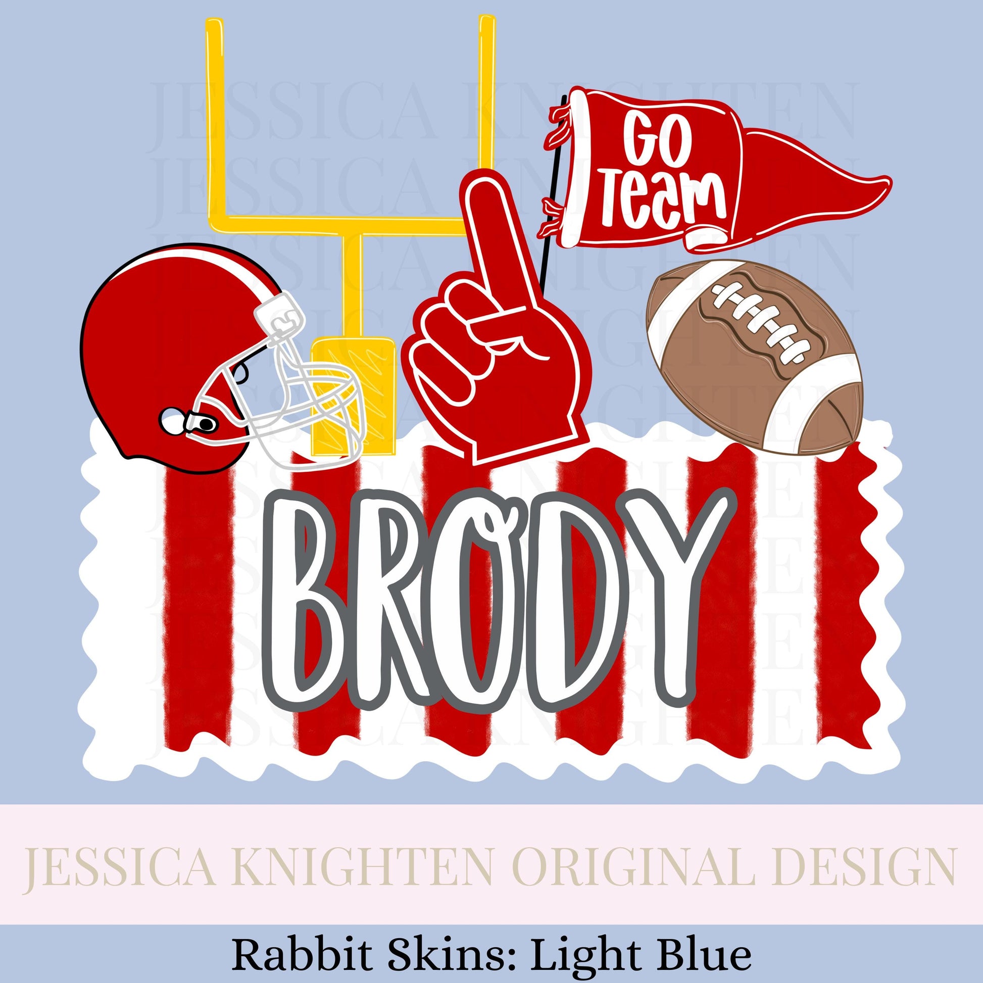 Name Block Football PNG Digital Design Trendy File Kid Design Children Prep Boys Plate Ric Rac Swiss Dot Back Season Best Seller Red White