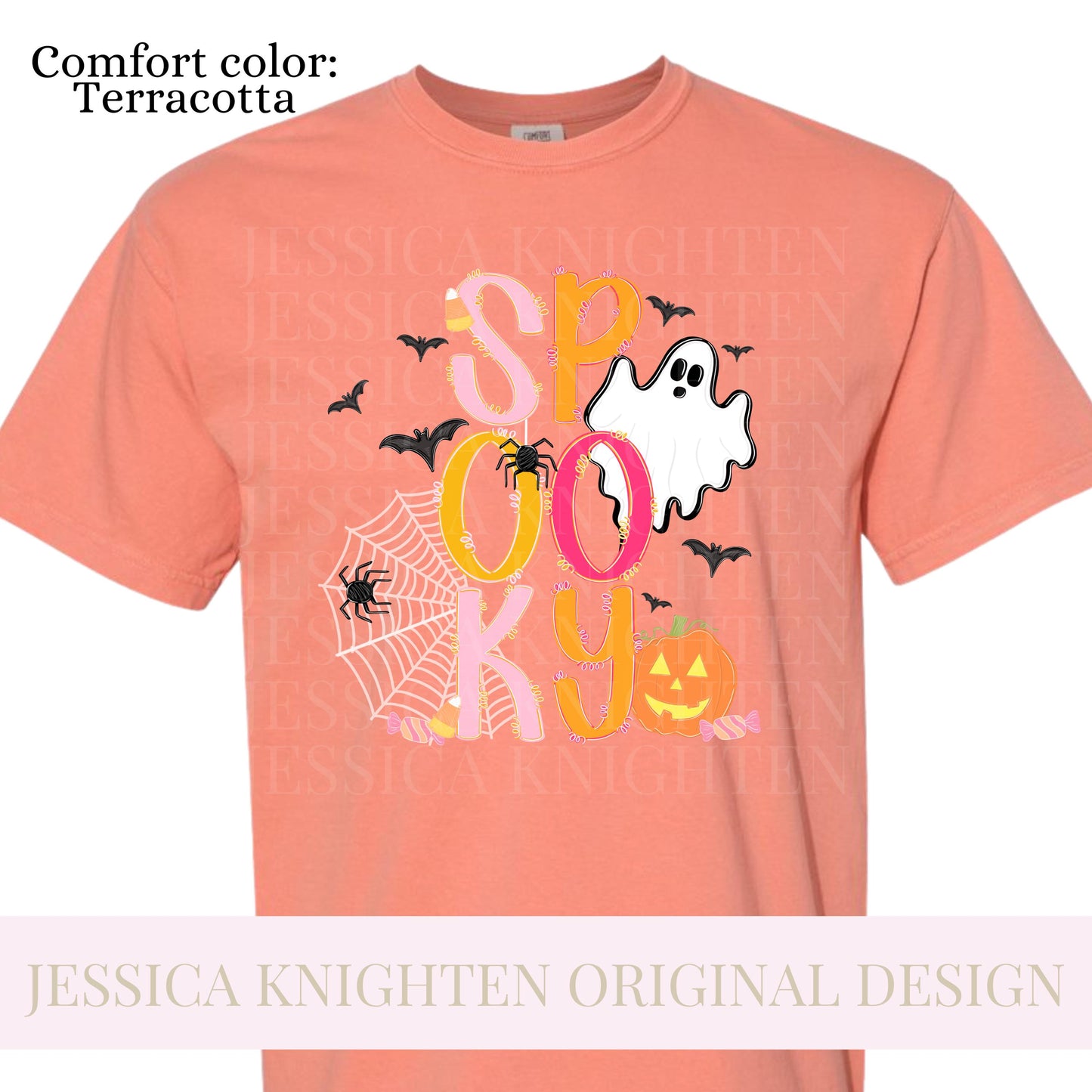 Spooky Halloween PNG Digital Design Trendy File Kid Adult Design Children Prep Girly Front Ghost Gingham Preppy Pink Candy Pumpkin Boo