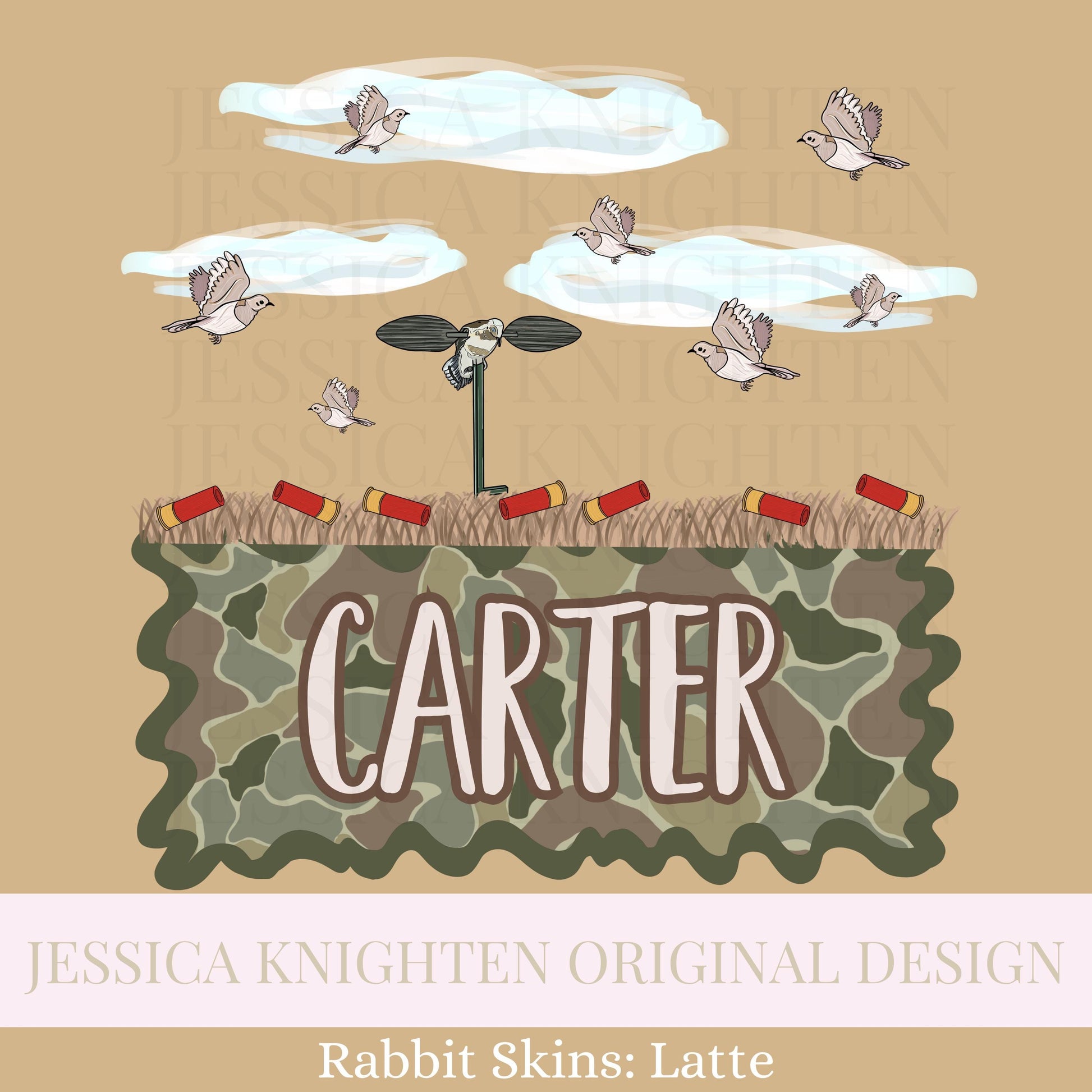 Dove Hunting Name Block PNG Digital Design Trendy File Kid Design Children Prep Plate Ric Rac Season Best Seller Boy Girl Camo Decoy