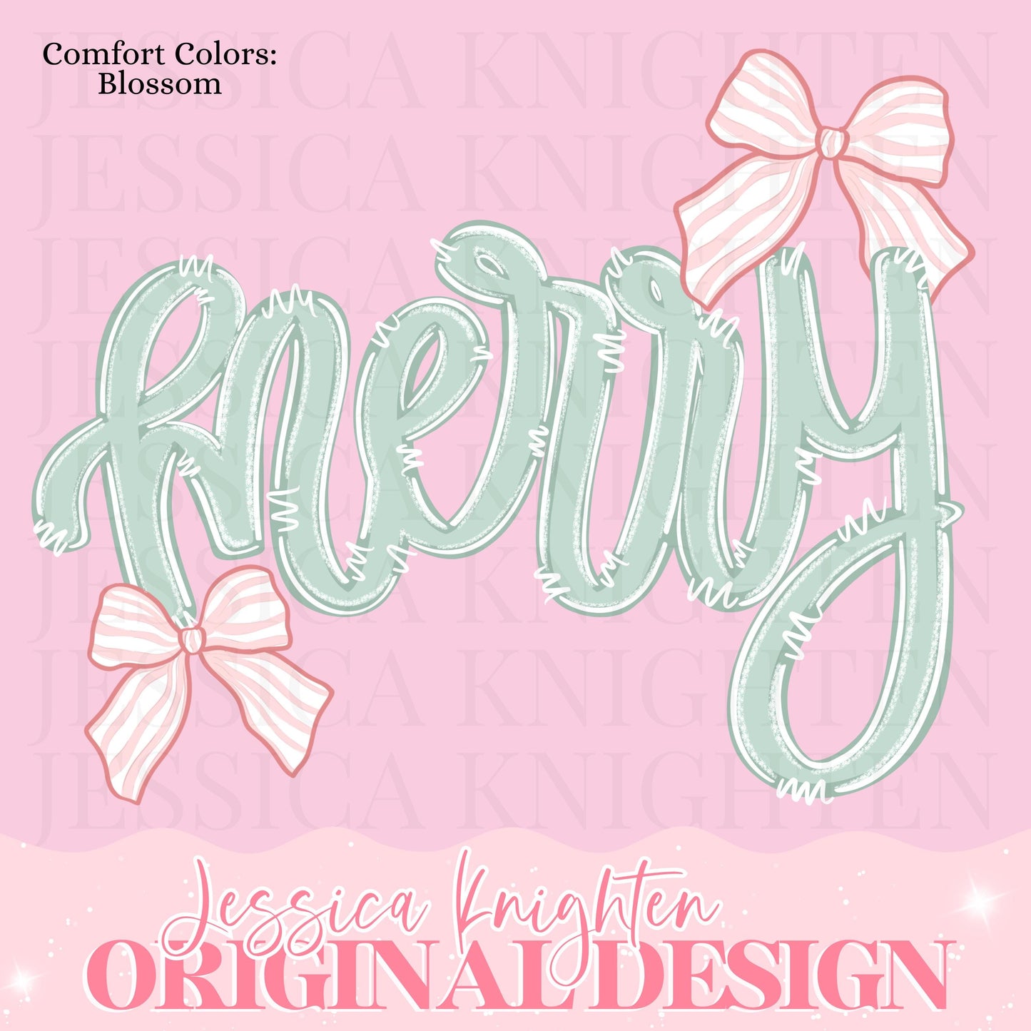 Sugar Plum Coquette Collection Name Plate Design Trendy Pink Preppy Nutcracker Crest Bow Jolly Merry Stripe Print Png Hand Drawn Custom