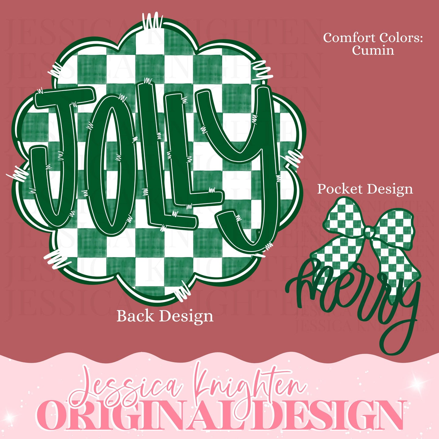 Emerald Merry Christmas Checker Design Trendy Pink Preppy Nutcracker Crest Bow Jolly Merry Stripe Print Png Hand Drawn Tree Gold Glitter