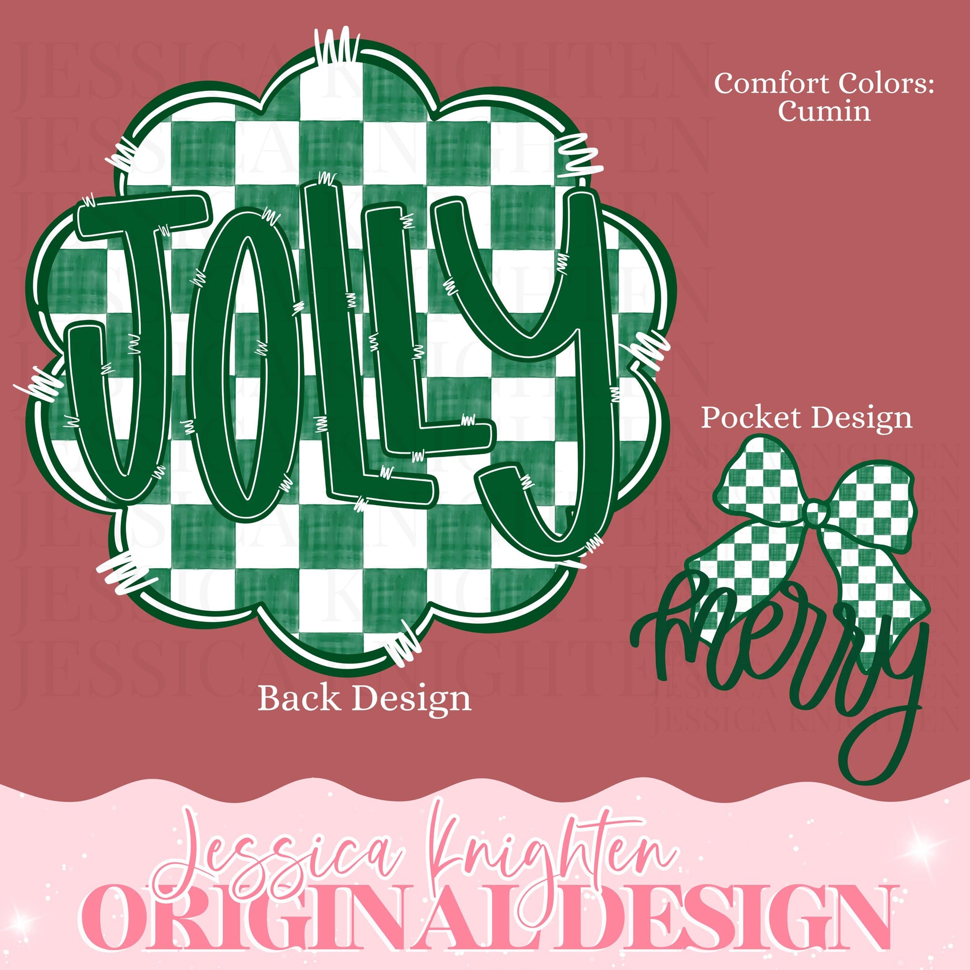 Emerald Merry Christmas Checker Design Trendy Pink Preppy Nutcracker Crest Bow Jolly Merry Stripe Print Png Hand Drawn Tree Gold Glitter