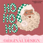 Emerald Checker Design Trendy Pink Preppy Merry Santa Bow Jolly Merry Stripe Print Png Hand Drawn Custom Tree Gold Glitter Trendy