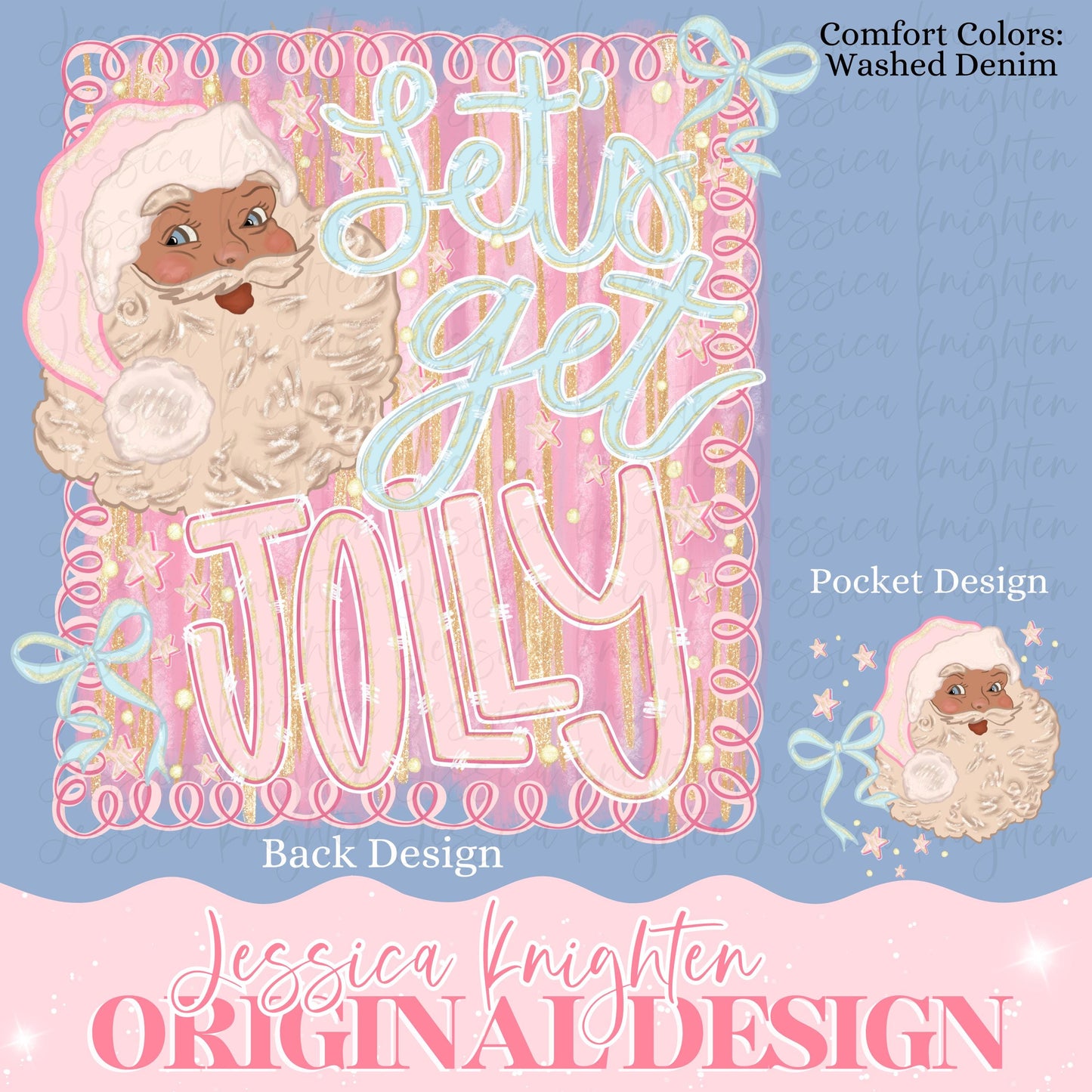 Whimsy Preppy Christmas PNG Hand Drawn 300 DPI Trendy Holidays Ho Ho Ho Jolly Vibes Holly Merry Bright December File Preppy Pink Glitter