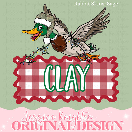 Duck Hunting Name Block PNG Digital Design Trendy File Kid Design Children Prep Plate Christmas lights Best Seller Boy Girl Boat Call Camo