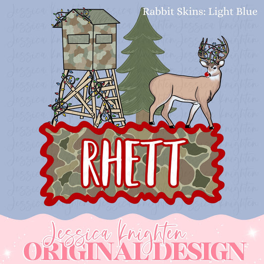 Deer Hunting Name Block PNG Digital Design Trendy File Kid Design Children Prep Plate Season Best Seller Boy Girl Call Camo Doe Christmas