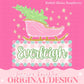 Sleigh Glitter Gingham Coquette Collection Name Plate Design Trendy Pink Preppy Crest Bow Jolly Merry Stripe Print Png Hand Drawn Custom