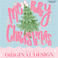 Whimsy Preppy Christmas PNG Hand Drawn 300 DPI Trendy Holidays Ho Ho Ho Jolly Vibes Holly Merry Bright December File Preppy Pink Glitter
