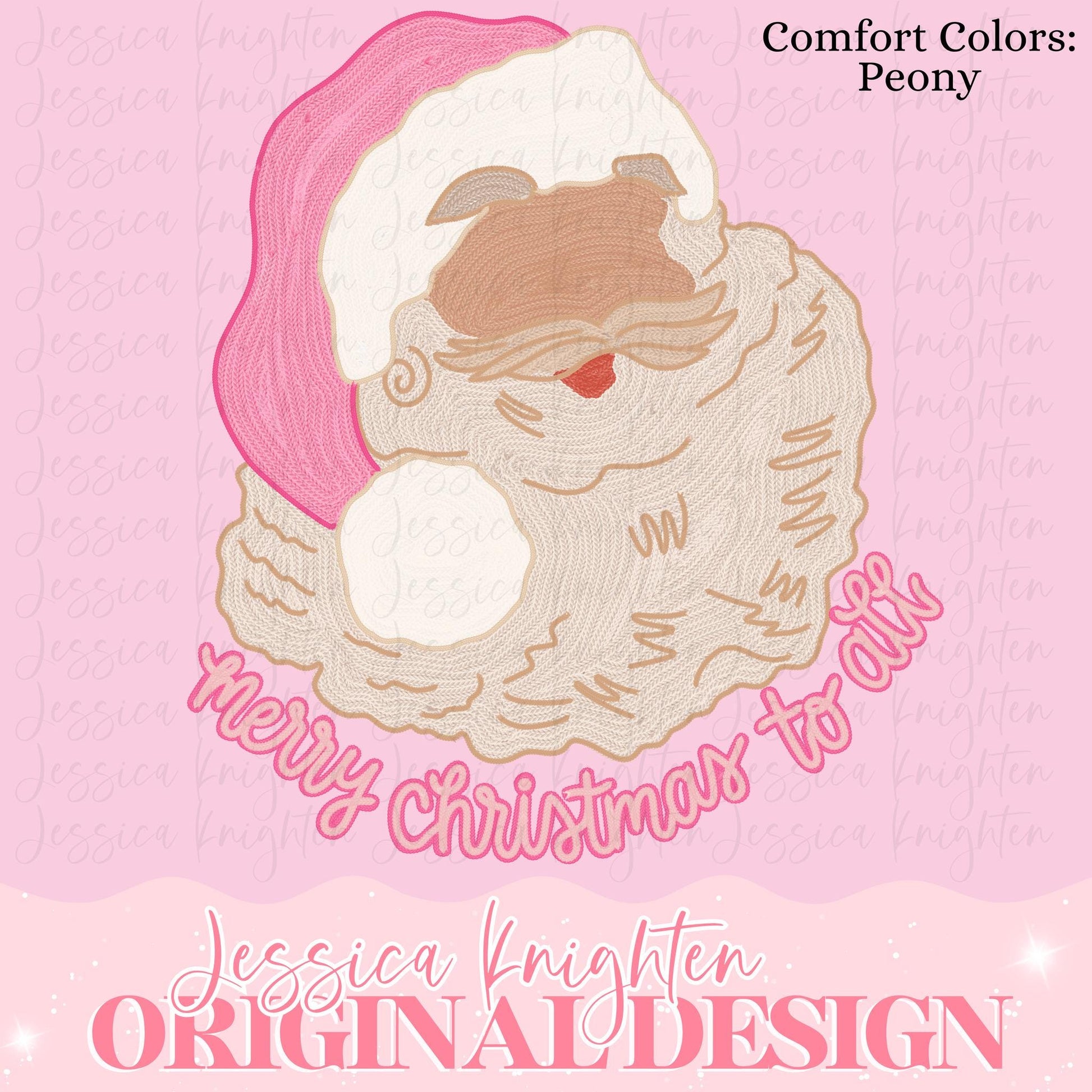 Cozy Crochet Stitched Faux Preppy Christmas PNG Trendy Holidays Ho Ho Ho Jolly Vibes Holly Merry Bright December File Sew Santa