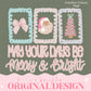 Cozy Crochet Stitched Faux Preppy Christmas PNG Trendy Holidays Ho Ho Ho Jolly Vibes Holly Merry Bright December File Sew Santa