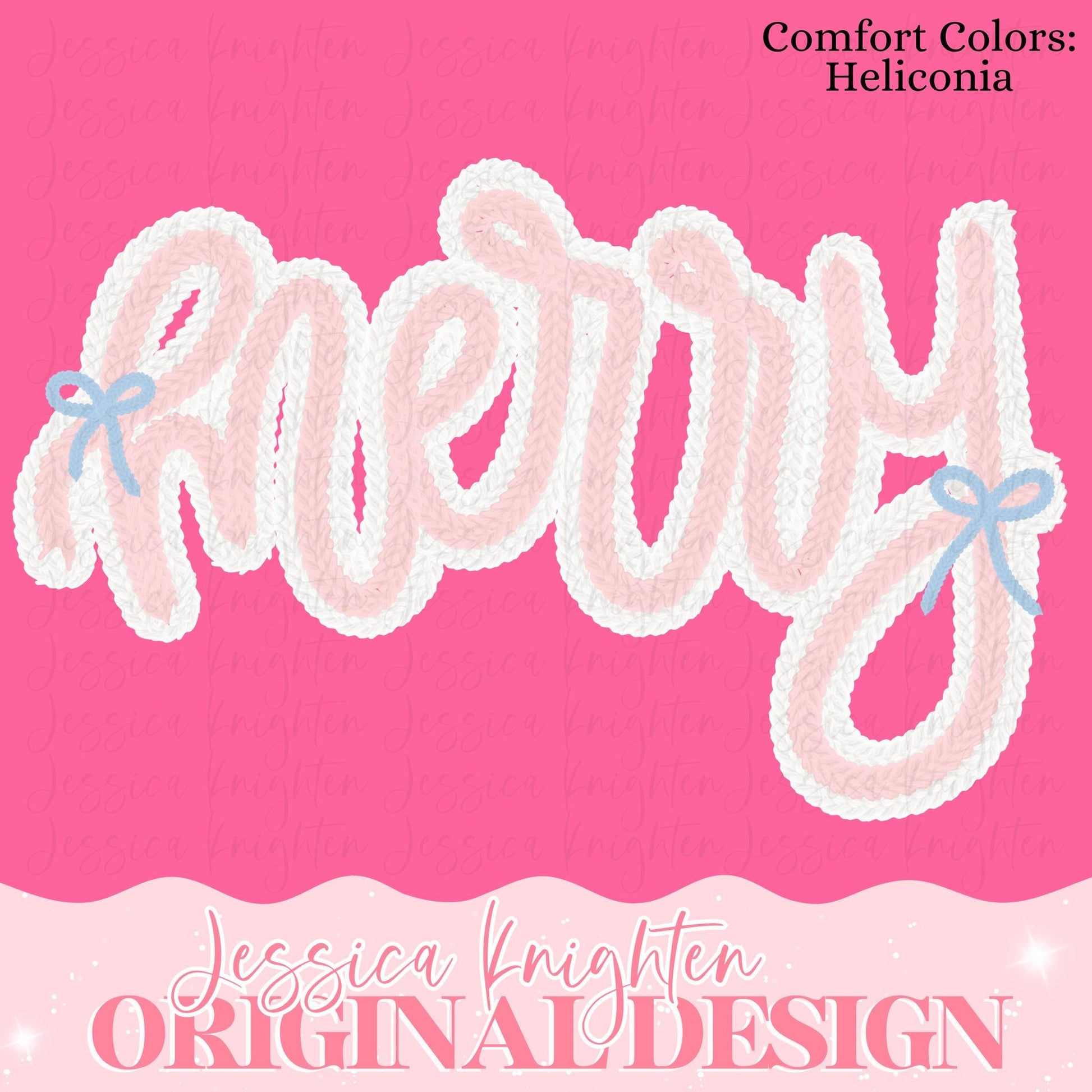 Cozy Crochet Stitched Faux Preppy Christmas PNG Trendy Holidays Ho Ho Ho Jolly Vibes Holly Merry Bright December File Sew Santa