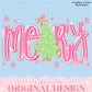 Merry Coquette Design Trendy Pink Preppy Nutcracker Crest Bow Jolly Merry Stripe Print Png Hand Drawn Stars Glitter Whimsy Whimsical