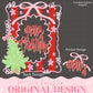 Pink Santa Bow Coquette Glitter Name Plate Design Trendy Pink Preppy Nutcracker Crest Bow Jolly Merry Stripe Print Png Christmas Stripes