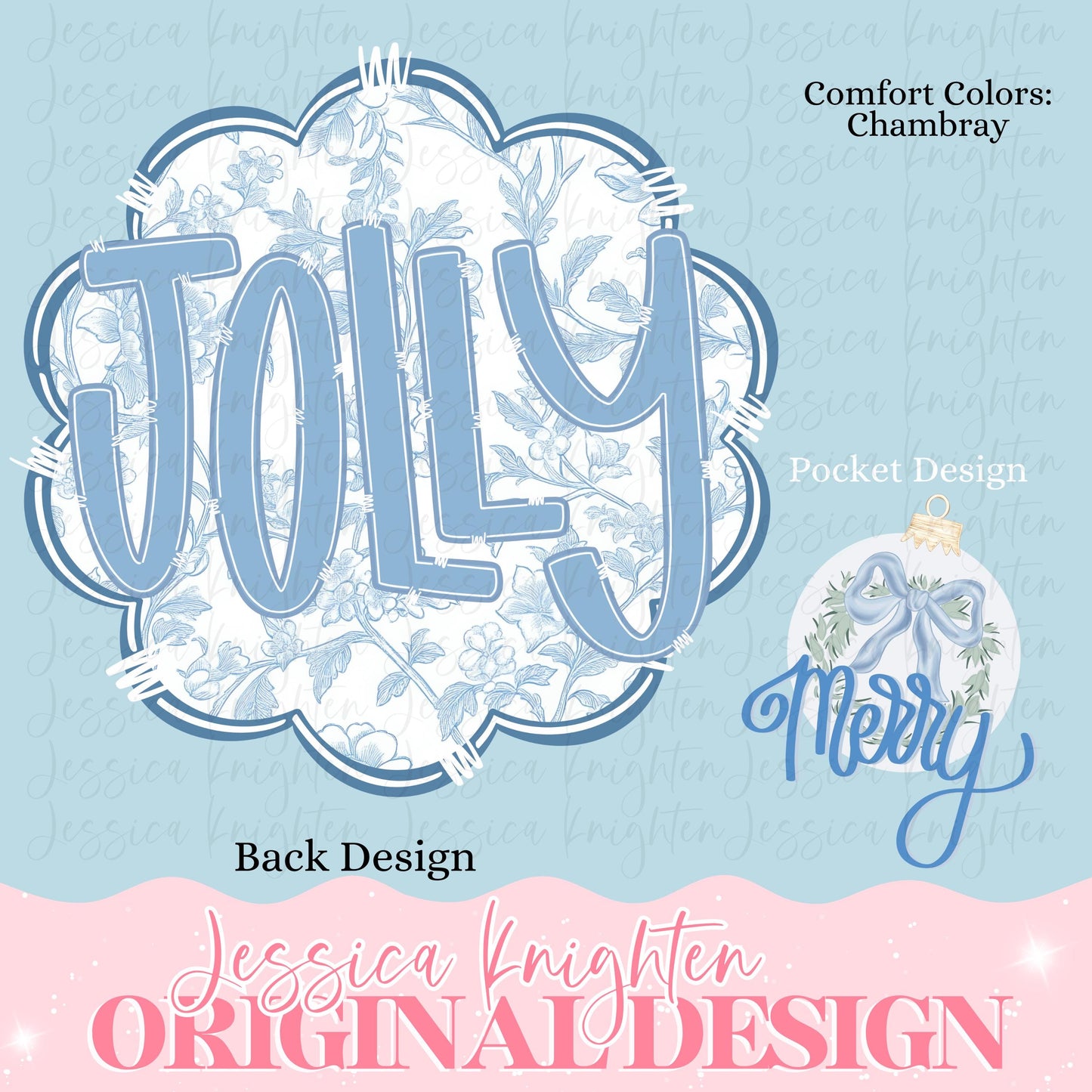 Merry and Bright Preppy Christmas PNG Trendy Jolly Chinoiserie Grandmillenial Coastal Grandmother Merry Bright Holly Checker Nutcracker
