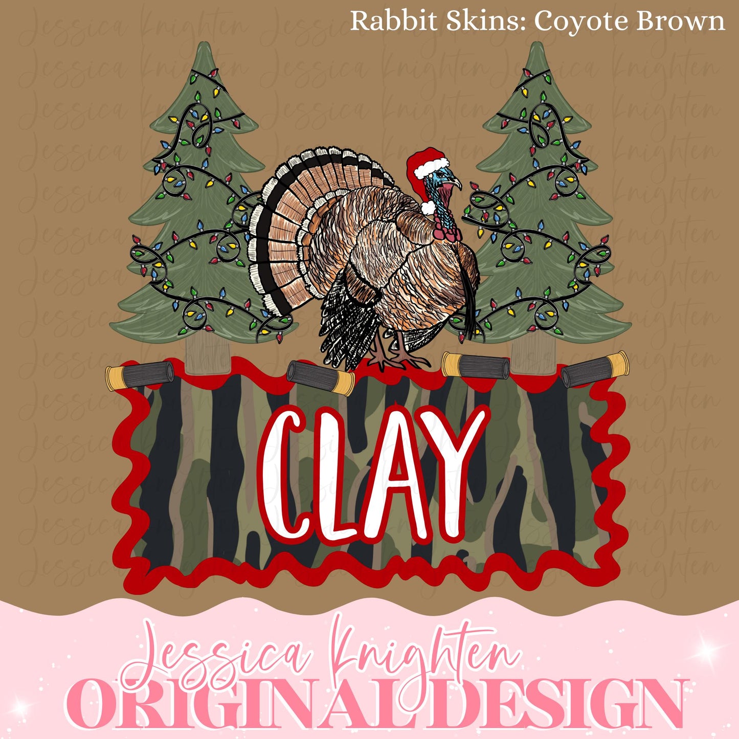 Turkey Hunting Name Block PNG Digital Design Trendy File Kid Design Children Prep Plate Season Boy Girl Gobbler Call Camo Christmas Jolly