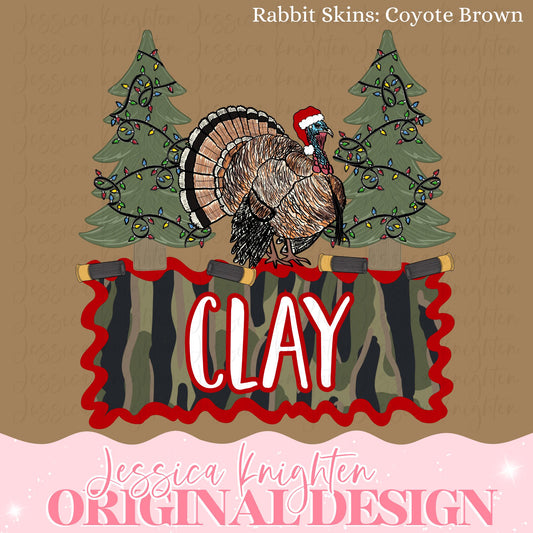 Turkey Hunting Name Block PNG Digital Design Trendy File Kid Design Children Prep Plate Season Boy Girl Gobbler Call Camo Christmas Jolly