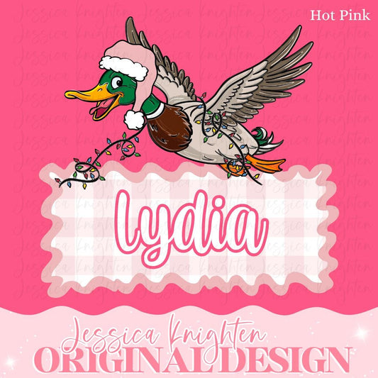 Duck Hunting Name Block PNG Digital Design Trendy File Kid Design Children Prep Plate Christmas lights Best Seller Boy Girl Boat Call Camo