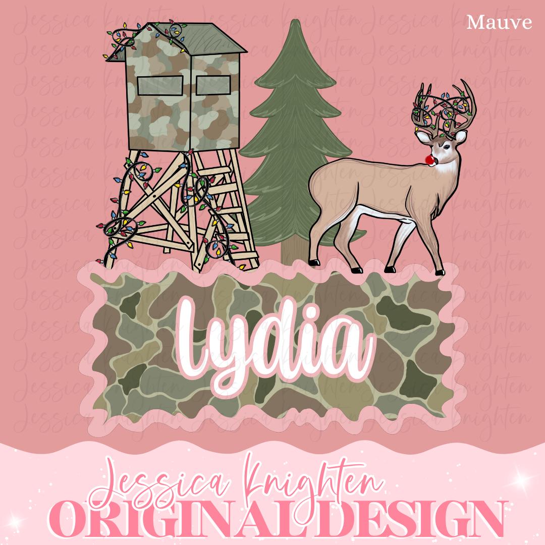 Deer Hunting Name Block PNG Digital Design Trendy File Kid Design Children Prep Plate Season Best Seller Boy Girl Call Camo Doe Christmas