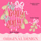 By Golly Be Jolly Bow Christmas Tree PNG Hand Drawn TrendyMerry Bright Holly Glitter Sparkle Star Front Back Design Trendy Pink Coquette
