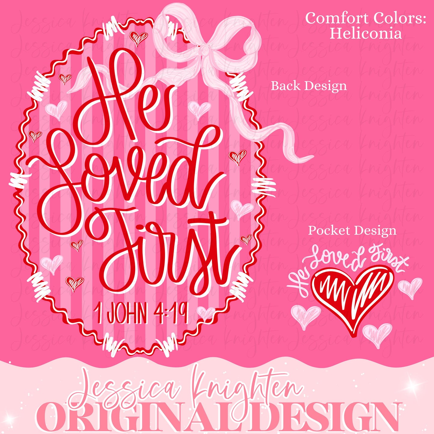 Be Mine Valentines Day Design Heart Love Sublimation DTF Trendy XoXo Adult Preppy Red Bow Inspirational Christian Jesus He Loved First