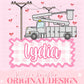 Lineman Girls Valentines Design Heart Gingham Name Plate Love Kids Children Shirt PNG Personalized Sub Trendy XoXo Powerline Blue Collar