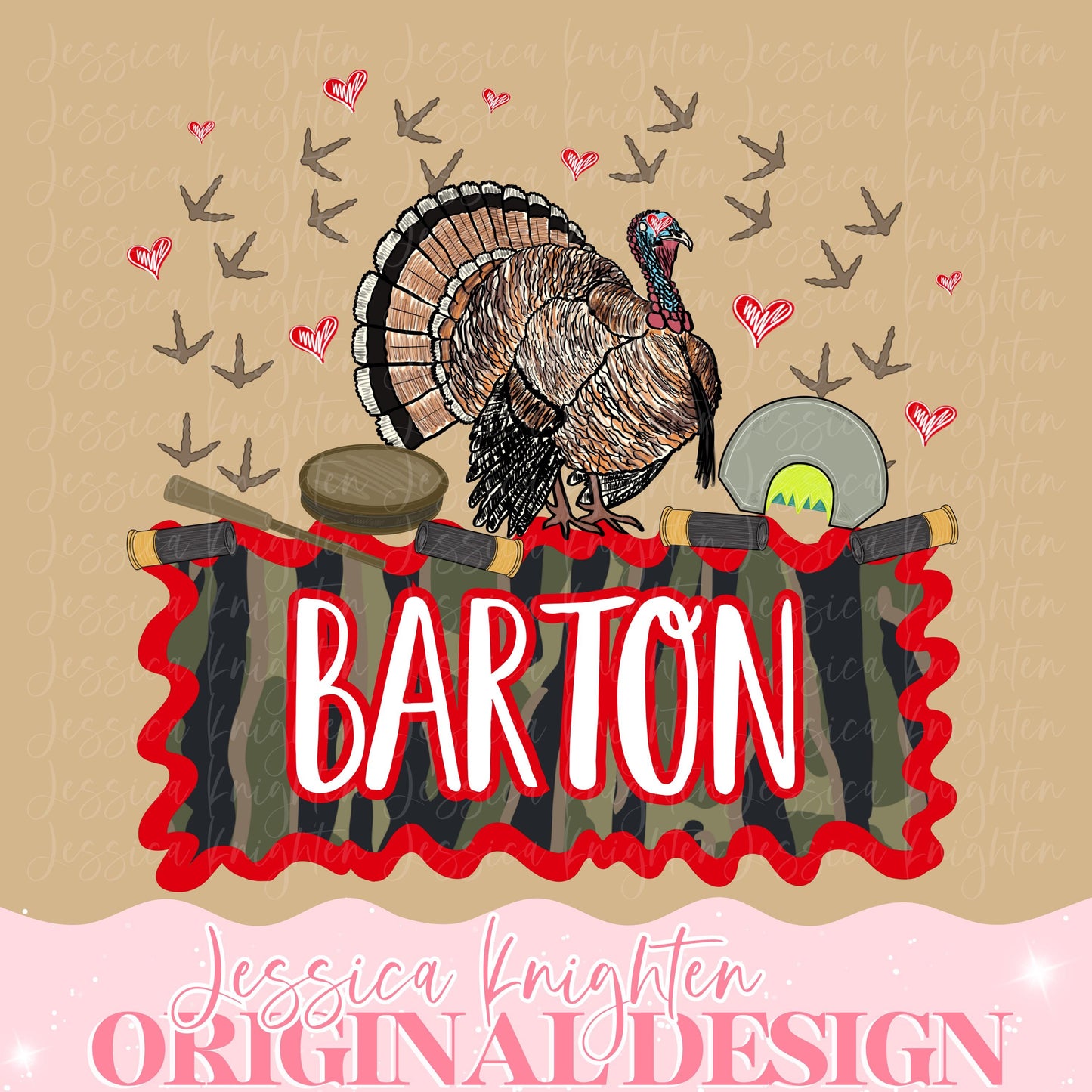 Hunting Valentines Digital Design Heart Gingham Name Plate Love Vday Kids Children Shirt PNG Personalized Sub Trendy XoXo Deer Turkey Duck