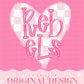 Rebels Mascot Letter Preppy Pink Valentines Football Team Go PNG Sublimation File Glitter Gold DTF Print Digital Unique Trendy Checkered
