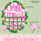 St Patty's Patricks Day PNG Pinch Me Pink Green Lucky Saint Shamrock Irish Gingham Preppy Trendy Bow Coquette Luck Hand Drawn DTF Sublimate