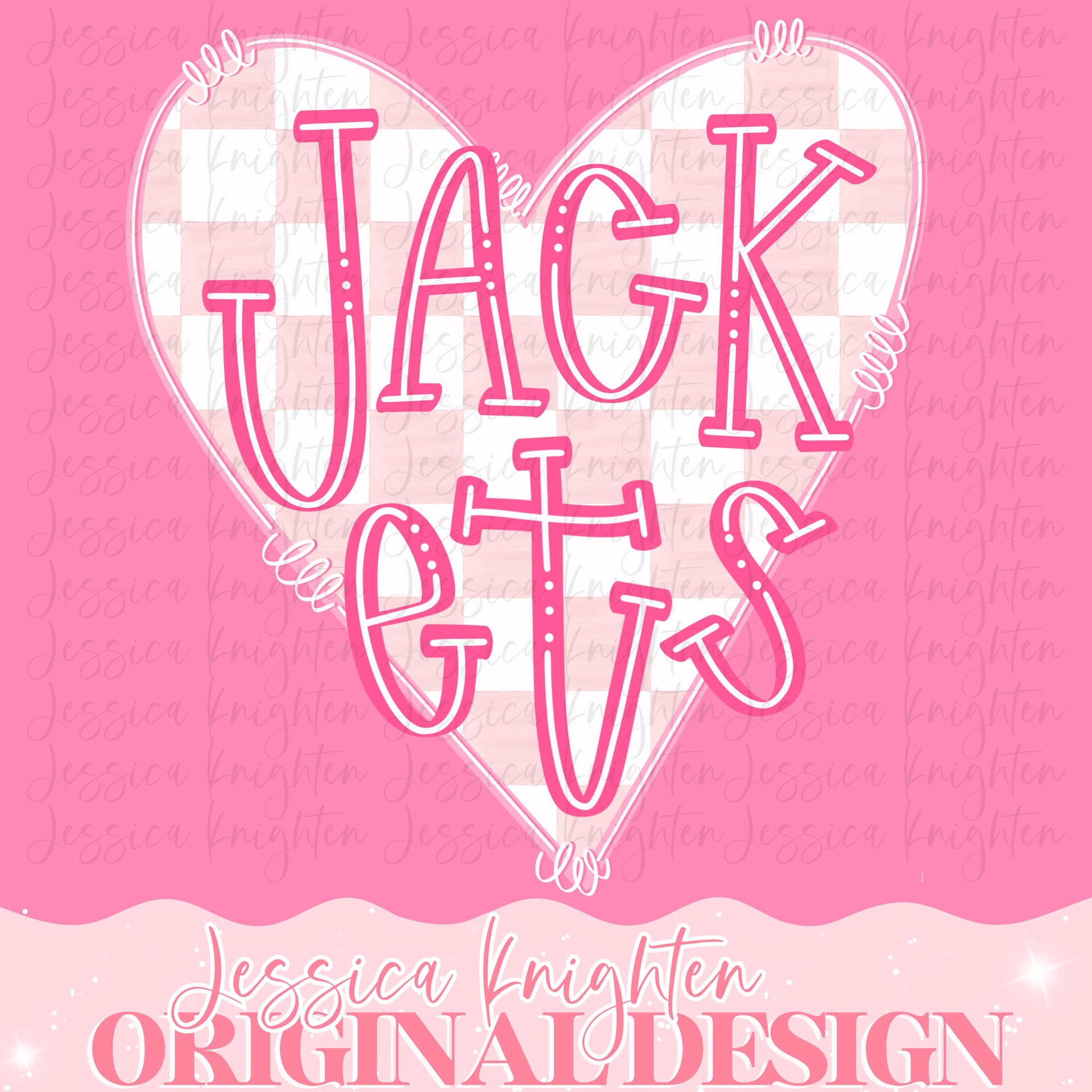Jackets Mascot Letter Preppy Pink Valentines Football Team Go PNG Sublimation File Glitter Gold DTF Print Digital Unique Trendy Checkered