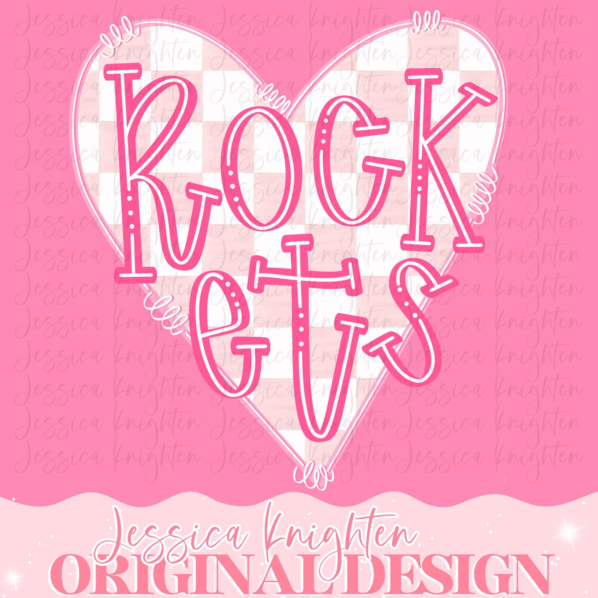 Rockets Mascot Letter Preppy Pink Valentines Football Team Go PNG Sublimation File Glitter Gold DTF Print Digital Unique Trendy Checkered