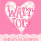 Warriors Mascot Letter Preppy Pink Valentines Football Team Go PNG Sublimation File Glitter Gold DTF Print Digital Unique Trendy Checkered