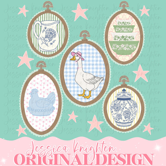 Thrifting PNG Hen on a Nest Goose Chinoiserie Pyrex Ginger Jar Vintage Thrifty Collectable Thrift Store Digital Design Trendy Files Design