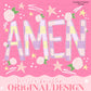 AMEN Jesus Inspirational Church Transparent God PNG Christian Lord Jesus Pink Preppy Polka Dot Front Trendy Star Church Trending