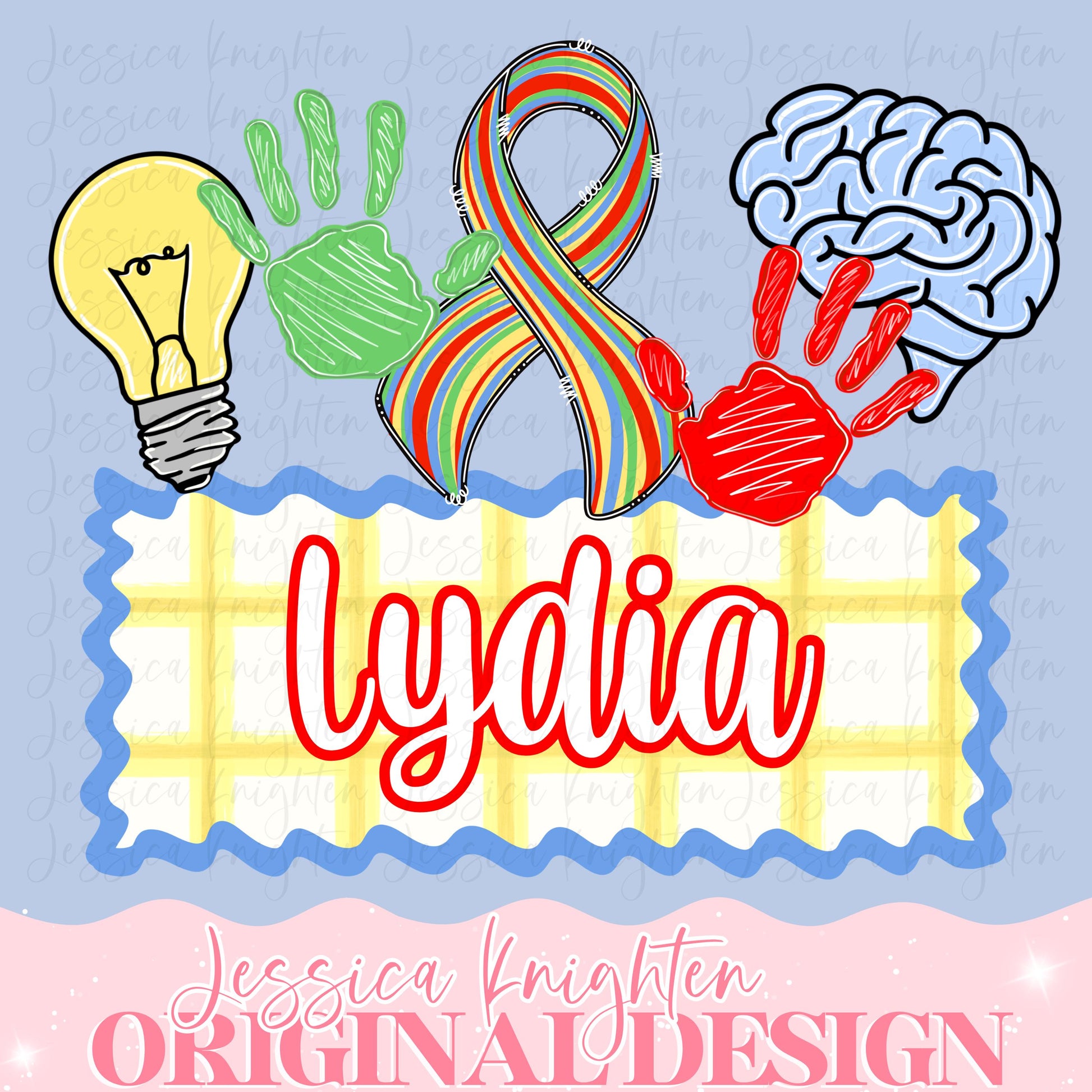 Autism Awareness Name Plate PNG Coquette Trendy Preppy April Advocate Special Education Different Beautiful Sublimation DTF Kids Custom