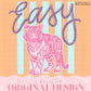 Everyday Easy Tiger PNG Digital Design Girly Trendy Kid Design Women Pink Preppy Prep Print Summer Bay Coastal Watercolor Trending Stripes