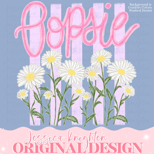 Everyday Oopsie daisy PNG Digital Design Girly Floral Trendy Kid Design Women Purple Preppy Prep Print Summer Watercolor Trending Stripes