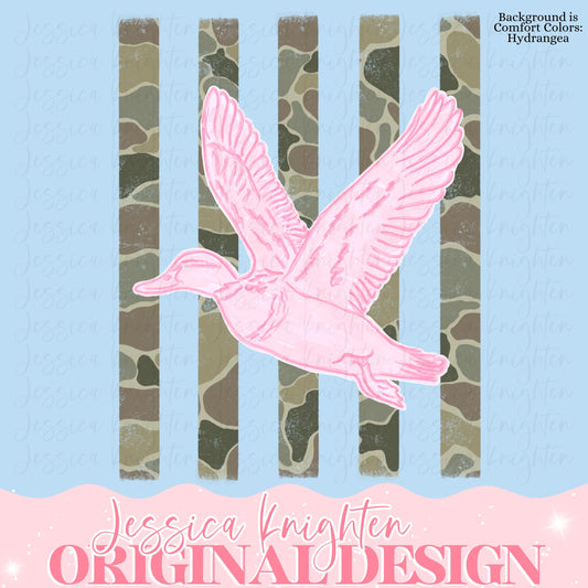 Everyday Duck PNG Digital Design Girly Trendy Kid Design Women Pink Preppy Prep Print Summer Bay Coastal Watercolor Trending Stripes