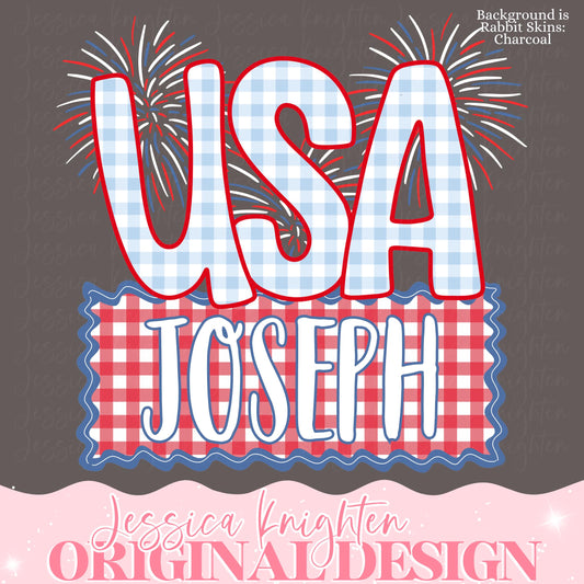 Independence Name Plate American Design Kids Children Shirt PNG Personalized Sub Trendy Cute Custom USA Fourth of July Veterans Boys