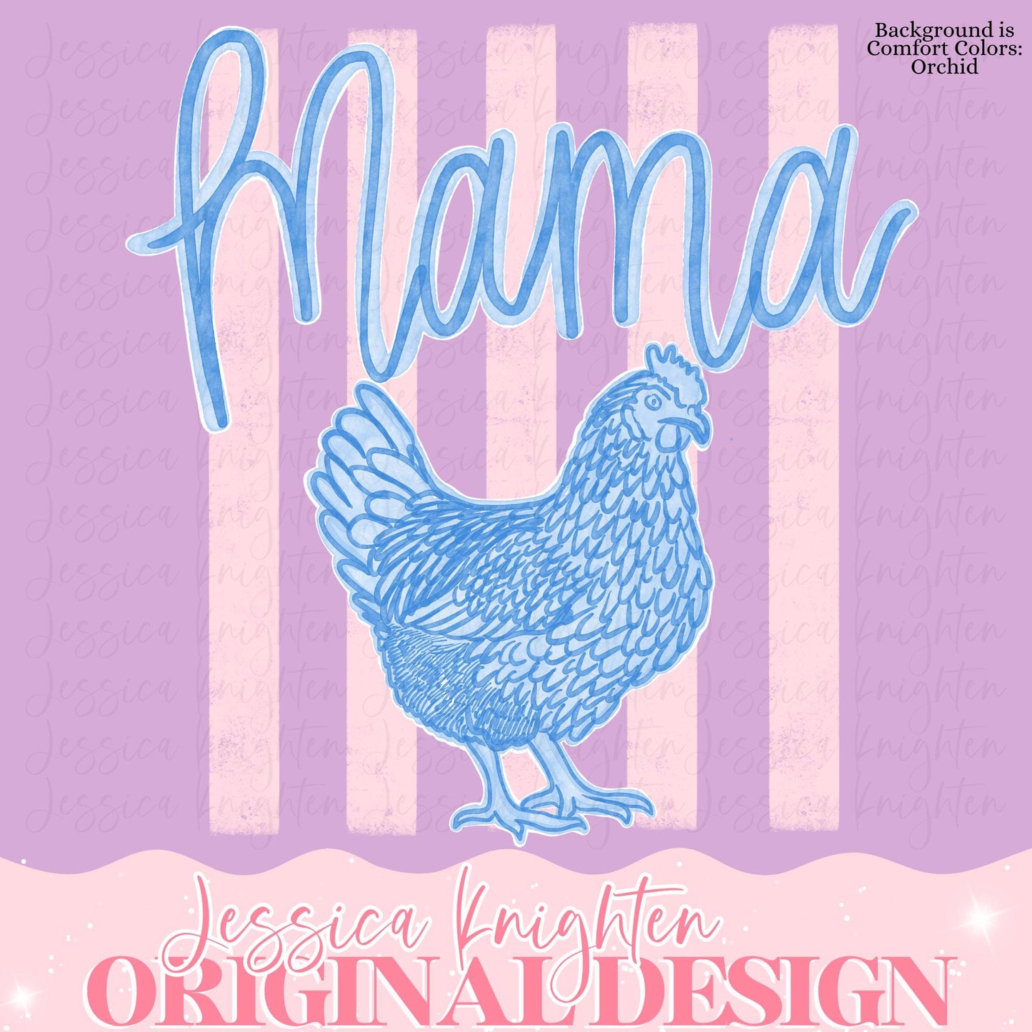 Everyday Mama Hen PNG Digital Design Girly Trendy Kid Design Women Pink Preppy Prep Print Summer Bay Coastal Watercolor Trending Stripes