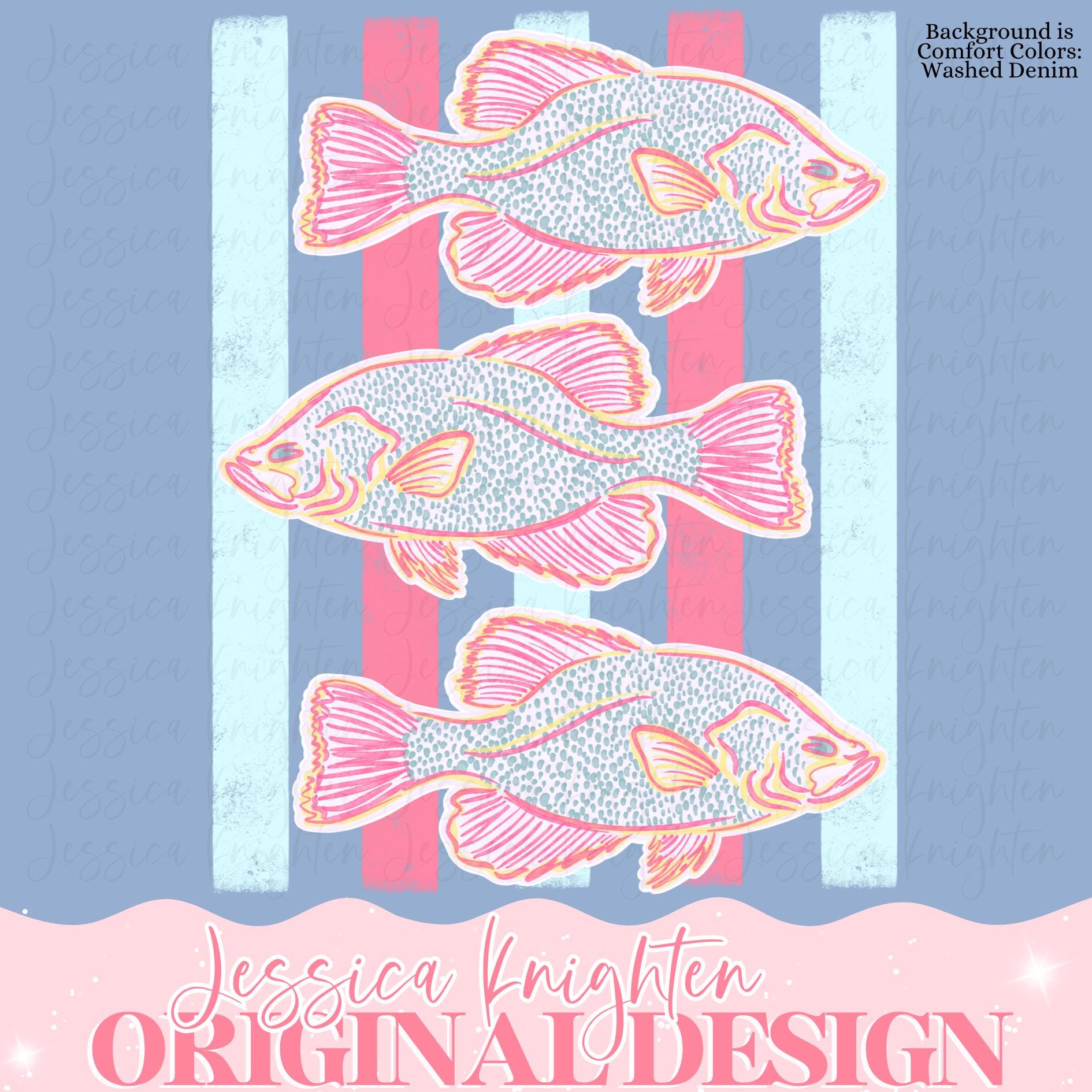Everyday Summer Crappie PNG Digital Design Girly Trendy Kid Design Women Pink Preppy Prep Print Beach Coastal Watercolor Trending Stripes