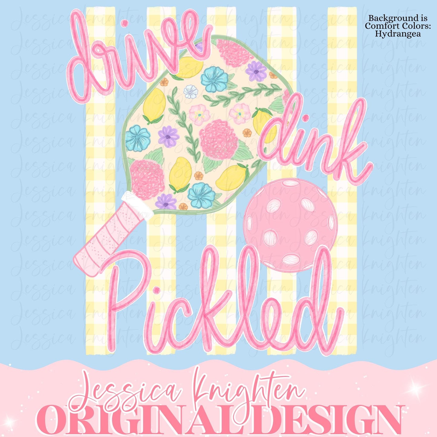 Everyday Summer Pickleball Dink Drive Pickled PNG Digital Design Girly Trendy Kid Design Women Pink Preppy Print Watercolor Trending Stripe